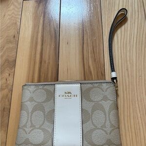 Coach Beige Wristlet